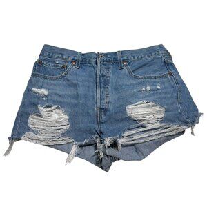 Levi's 501 Denim Shorts Blue Waist 32